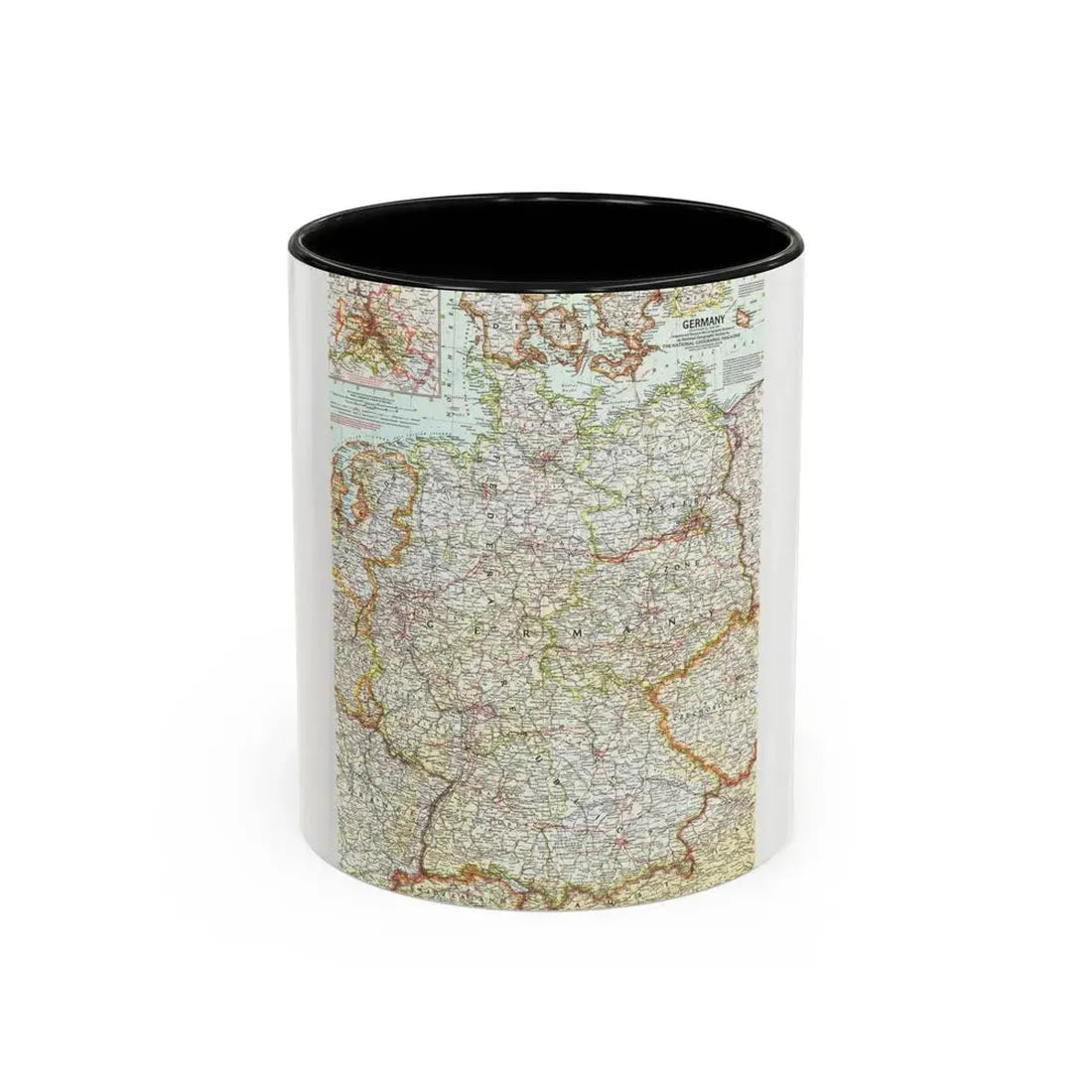 Germany (1959) (Map) Accent Coffee Mug 11oz Black - Go Mug Yourself