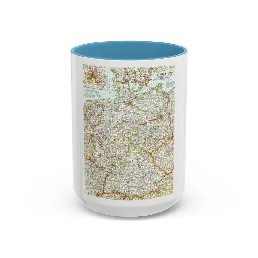 Germany (1959) (Map) Accent Coffee Mug 15oz Light Blue - Go Mug Yourself