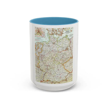 Germany (1959) (Map) Accent Coffee Mug 15oz Light Blue - Go Mug Yourself