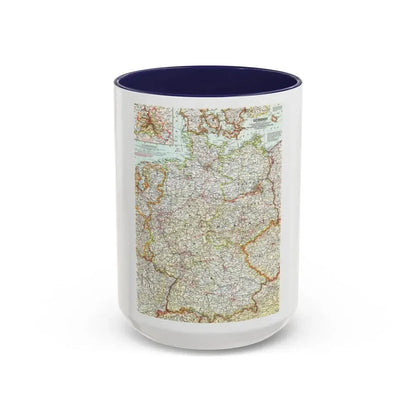Germany (1959) (Map) Accent Coffee Mug 15oz Navy - Go Mug Yourself