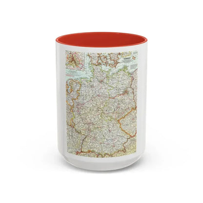 Germany (1959) (Map) Accent Coffee Mug 15oz Red - Go Mug Yourself