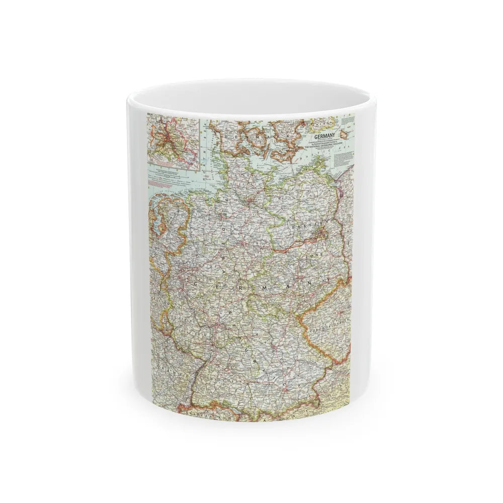 Germany (1959) (Map) White Coffee Mug-11oz-Go Mug Yourself