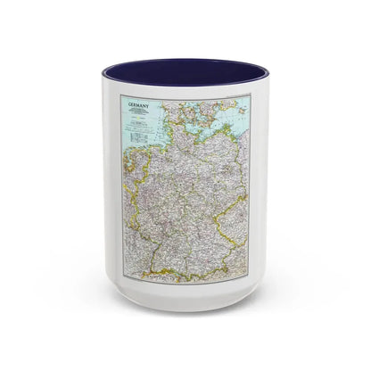 Germany (1991) (Map) Accent Coffee Mug 15oz Navy - Go Mug Yourself
