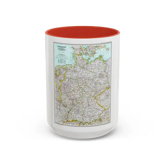 Germany (1991) (Map) Accent Coffee Mug 15oz Red - Go Mug Yourself