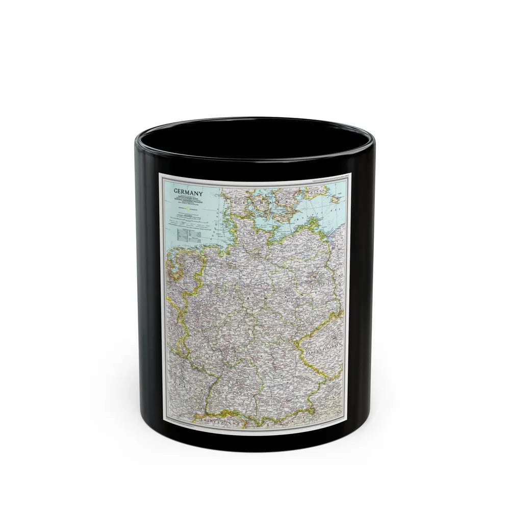 Germany (1991) (Map) Black Coffee Mug-11oz-Go Mug Yourself