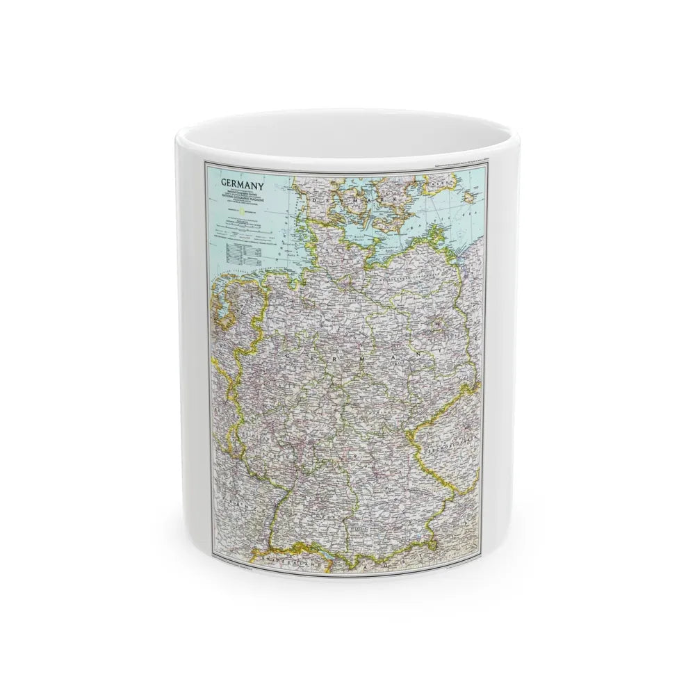 Germany (1991) (Map) White Coffee Mug-11oz-Go Mug Yourself