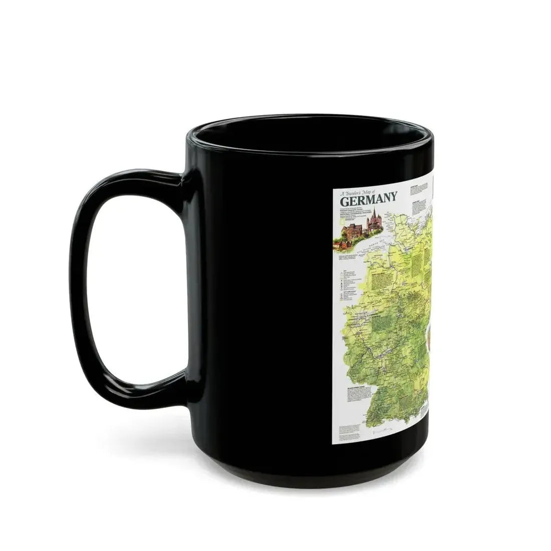 Germany - A Traveller's Map (1991) (Map) Black Coffee Mug - Go Mug Yourself