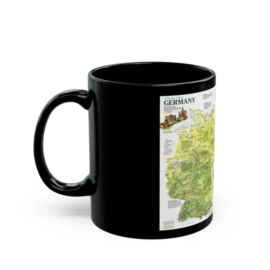 Germany - A Traveller's Map (1991) (Map) Black Coffee Mug - Go Mug Yourself