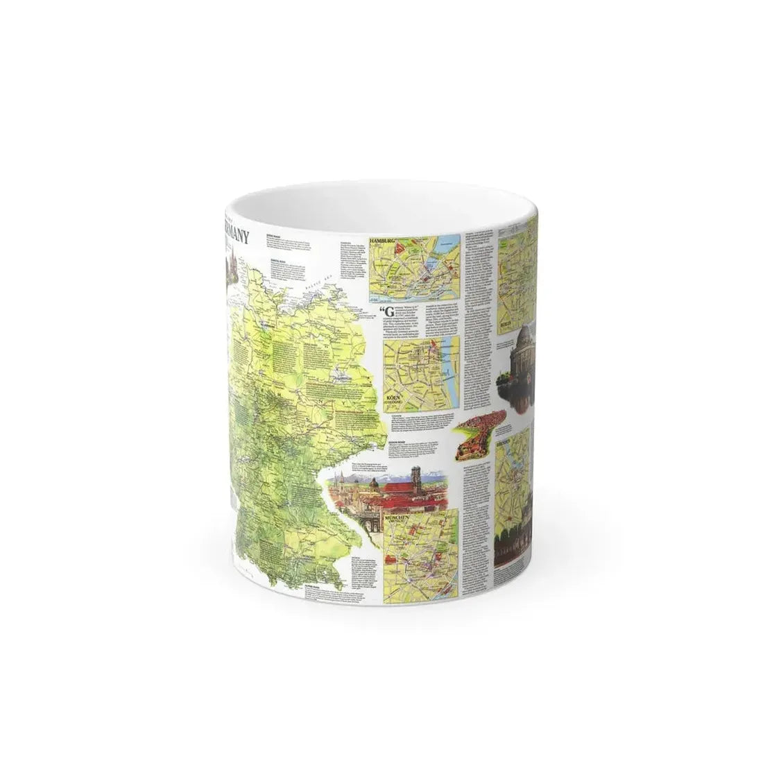 Germany - A Traveller's Map (1991) (Map) Color Changing Mug 11oz Default Title - Go Mug Yourself