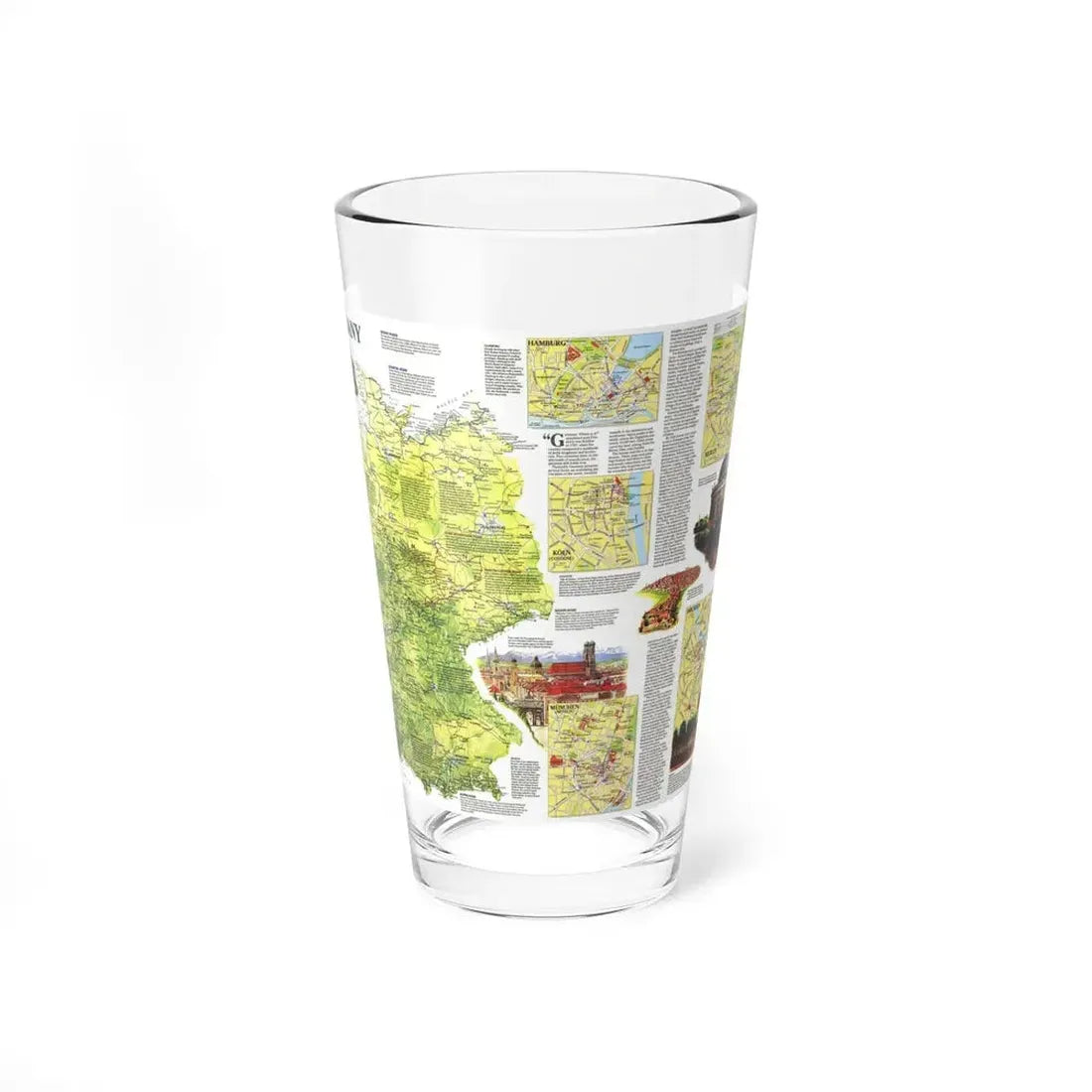 Germany - A Traveller's Map (1991) (Map) Pint Glass 16oz 16oz - Go Mug Yourself