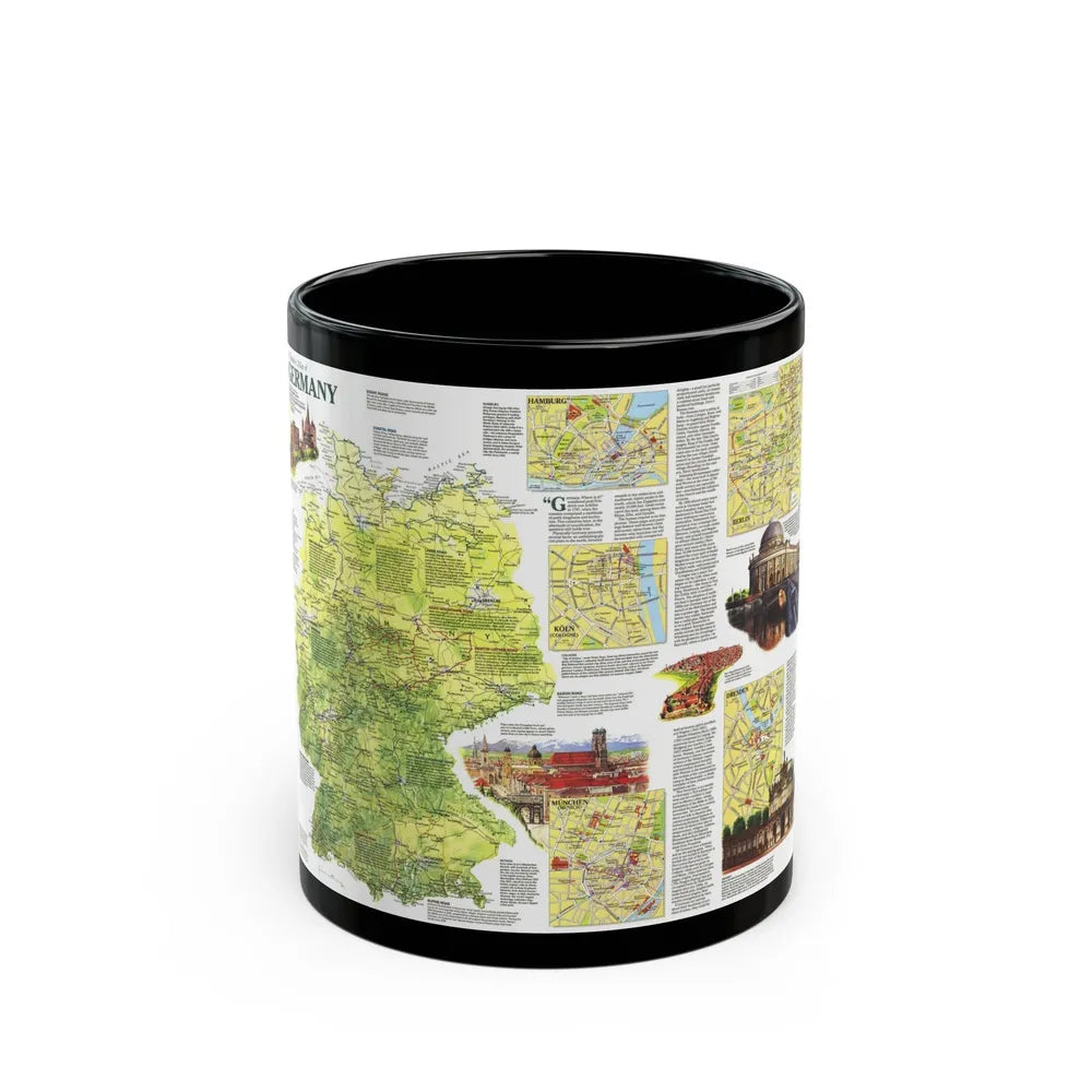 Germany - A Traveller's Map (1991) (Map) Black Coffee Mug-11oz-Go Mug Yourself