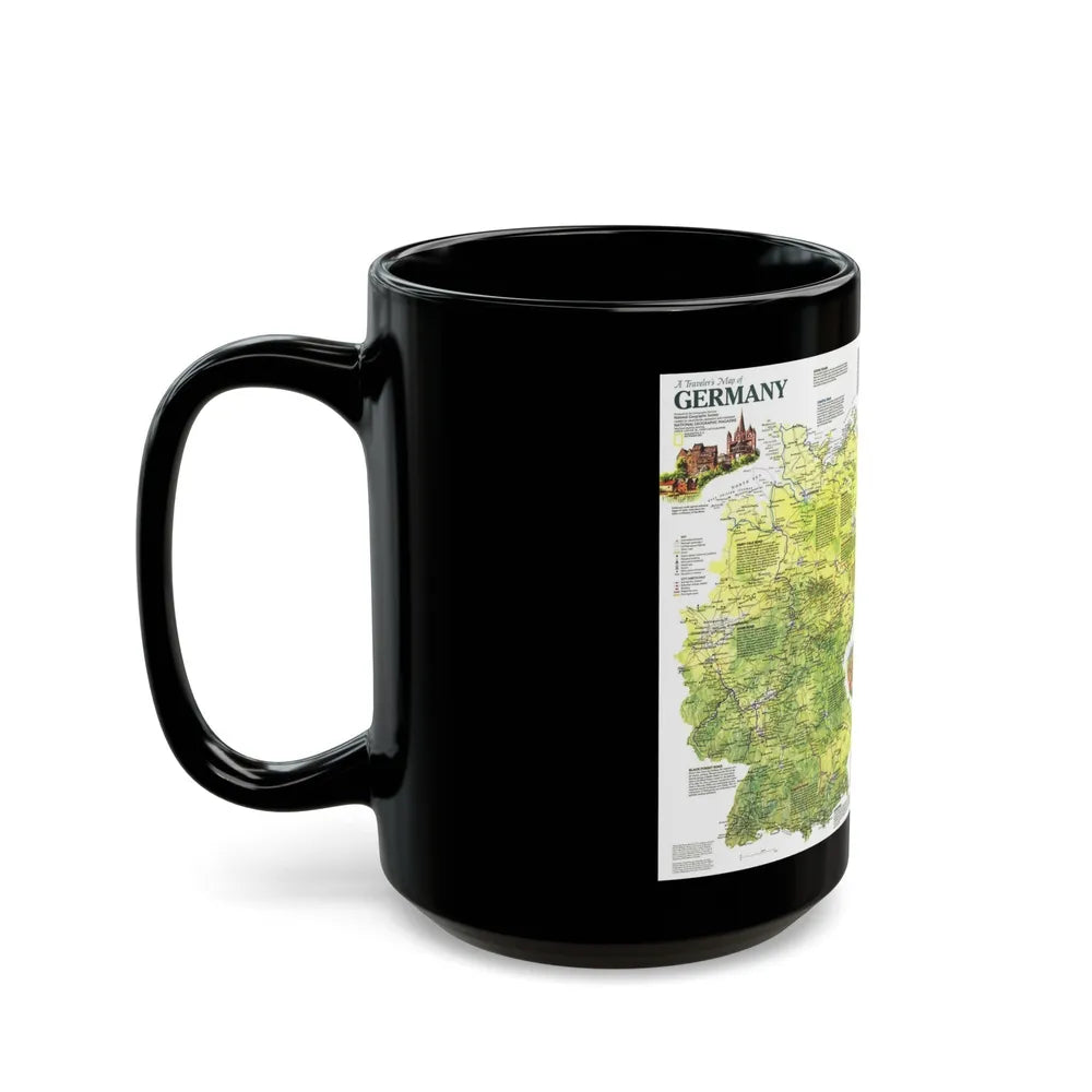 Germany - A Traveller's Map (1991) (Map) Black Coffee Mug-Go Mug Yourself