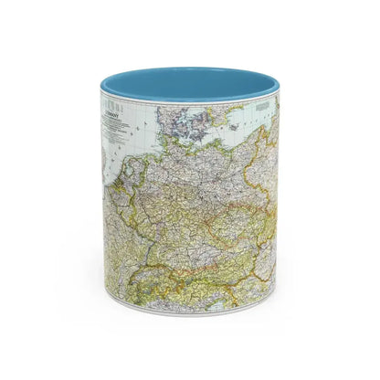Germany and its Approaches (1944) (Map) Accent Coffee Mug 11oz Light Blue - Go Mug Yourself