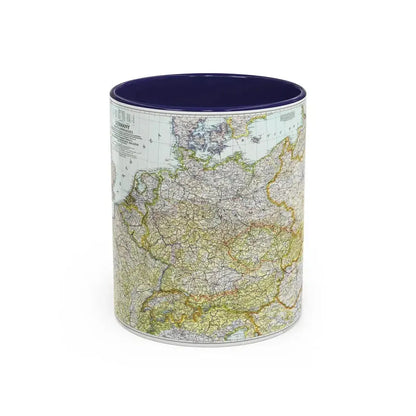 Germany and its Approaches (1944) (Map) Accent Coffee Mug 11oz Navy - Go Mug Yourself