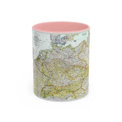 Germany and its Approaches (1944) (Map) Accent Coffee Mug 11oz Pink - Go Mug Yourself