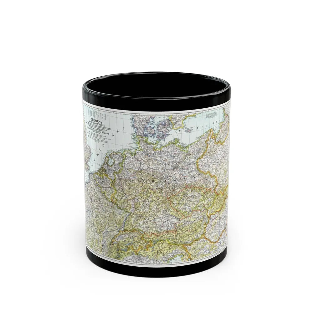 Germany and its Approaches (1944) (Map) Black Coffee Mug-11oz-Go Mug Yourself