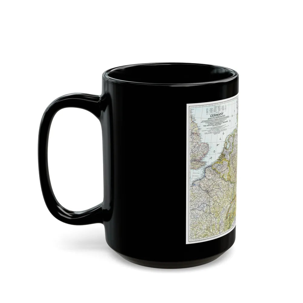 Germany and its Approaches (1944) (Map) Black Coffee Mug-Go Mug Yourself