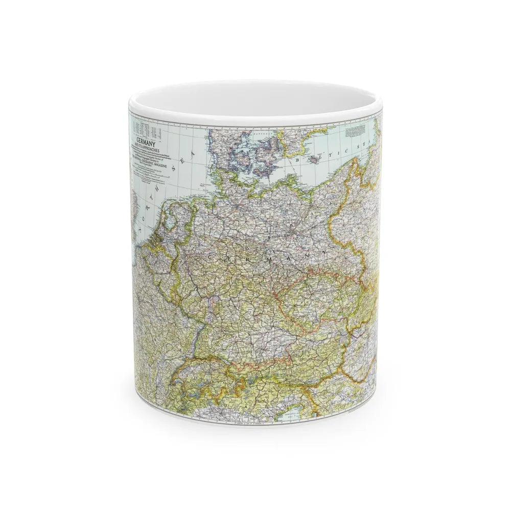 Germany and its Approaches (1944) (Map) White Coffee Mug-11oz-Go Mug Yourself