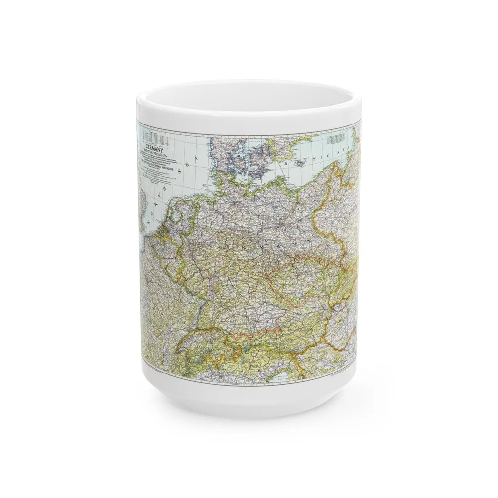 Germany and its Approaches (1944) (Map) White Coffee Mug-15oz-Go Mug Yourself