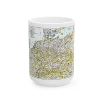 Germany and its Approaches (1944) (Map) White Coffee Mug 15oz - Go Mug Yourself