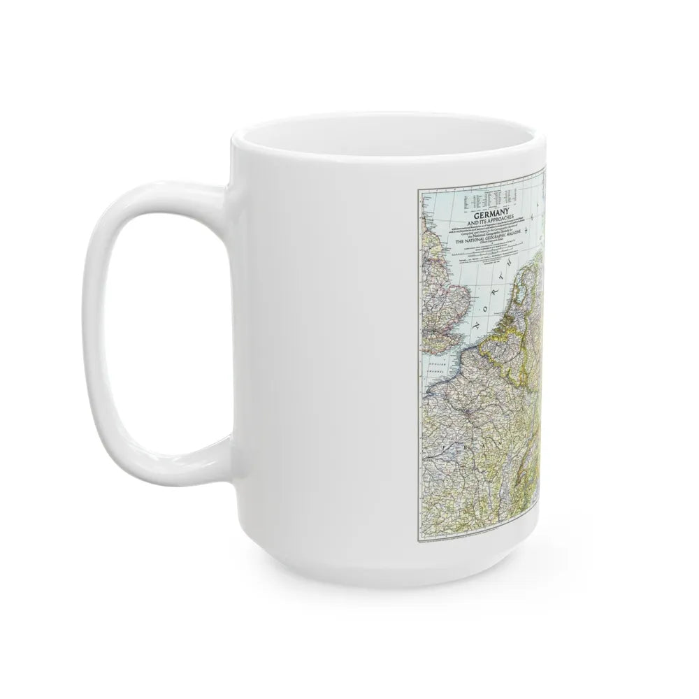 Germany and its Approaches (1944) (Map) White Coffee Mug-Go Mug Yourself