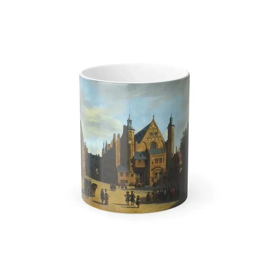 Gerrit Adriaensz Berckheyde (1638-1698) A view of the Binnenhog in the Hague with the Ridderzaal - Oil -0 - Color Changing Mug 11oz 11oz - Go Mug Yourself