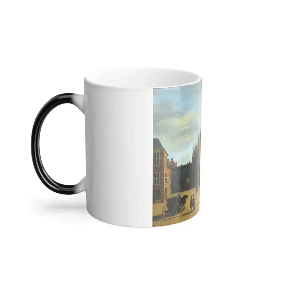 Gerrit Adriaensz Berckheyde (1638-1698) A view of the Binnenhog in the Hague with the Ridderzaal - Oil -0 - Color Changing Mug 11oz - Go Mug Yourself