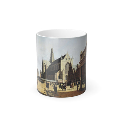 Gerrit Adriaensz Berckheyde (1638-1698) the marketplace and church at haarlem - 1674 - Color Changing Mug 11oz-11oz-Go Mug Yourself
