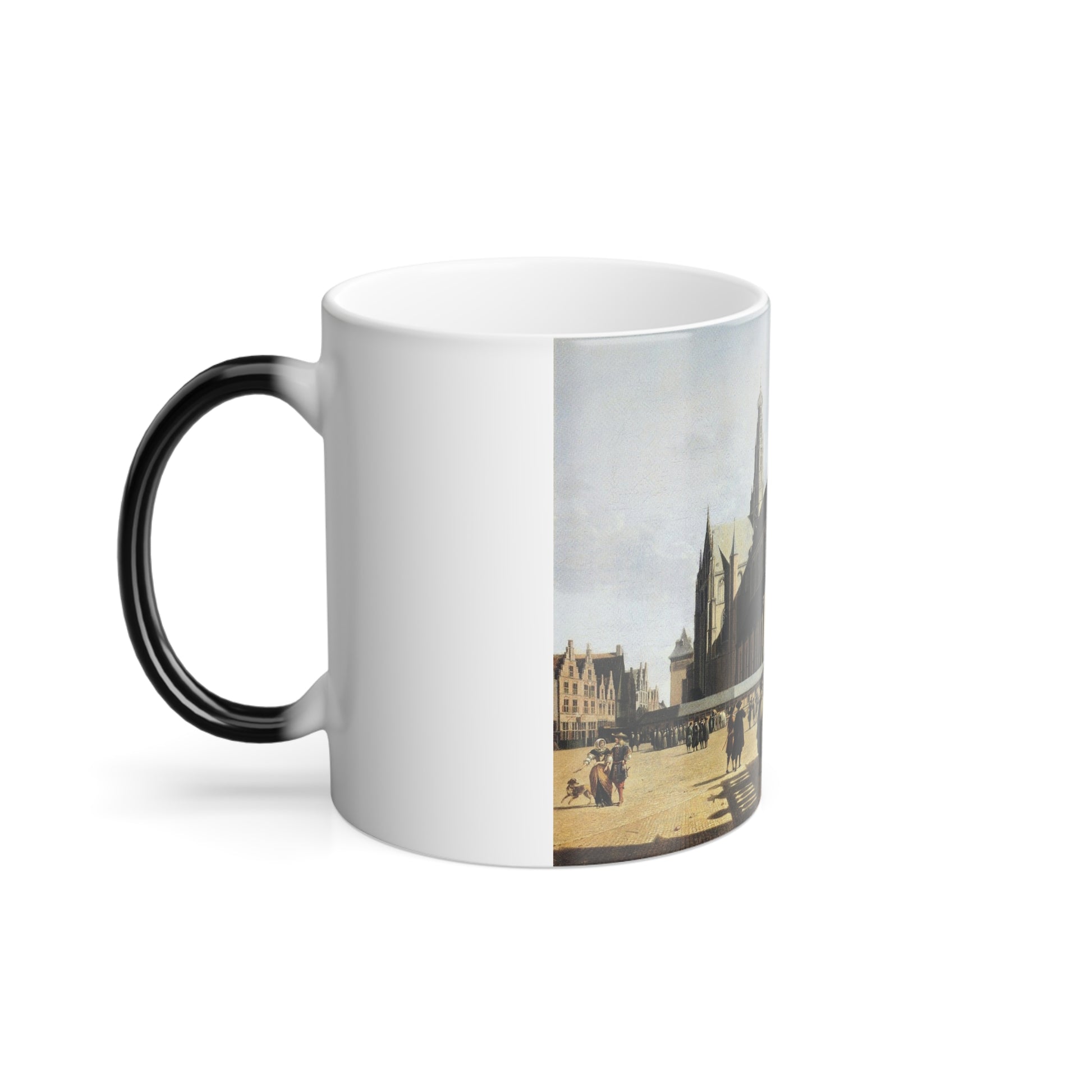 Gerrit Adriaensz Berckheyde (1638-1698) the marketplace and church at haarlem - 1674 - Color Changing Mug 11oz-Go Mug Yourself