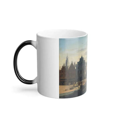 Gerrit Adriaensz Berckheyde (1638-1698) the weigh-house and crane on the spaarne at haarlem - c1670 - c-0 - Color Changing Mug 11oz - Go Mug Yourself
