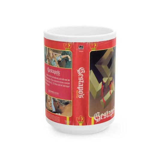 GESTAPO'S LAST ORGY VIDEO NASTY (VHS COVER) - White Coffee Mug 15oz - Go Mug Yourself