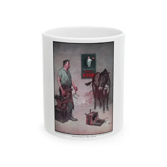 Get a Fisk, advertisement, Judge magazine, February 20, 1926 - White Coffee Mug 11oz - Go Mug Yourself