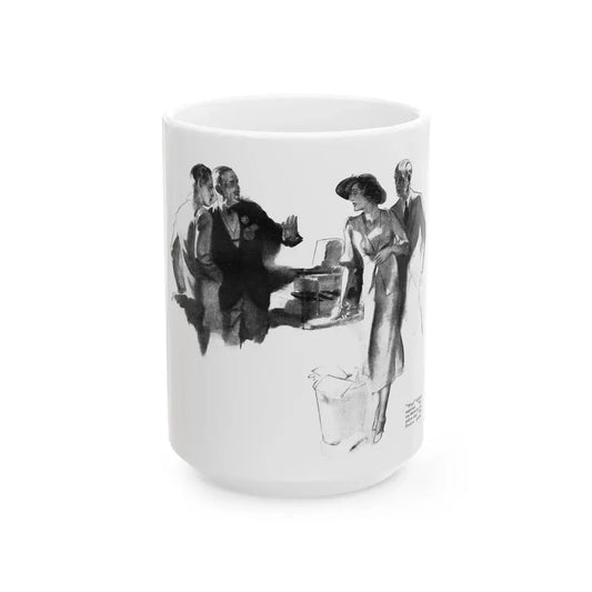 Getaway Money, Liberty magazine, February 16, 1935 - White Coffee Mug 15oz - Go Mug Yourself