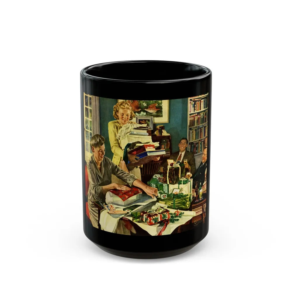 Getting Ready For Christmas, 1948 - Black Coffee Mug-15oz-Go Mug Yourself