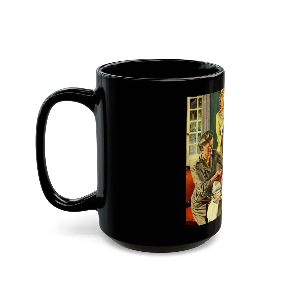 Getting Ready For Christmas, 1948 - Black Coffee Mug-Go Mug Yourself