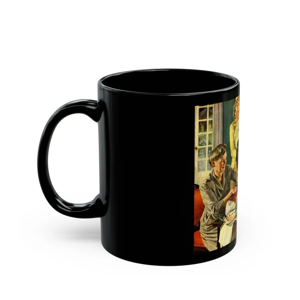 Getting Ready For Christmas, 1948 - Black Coffee Mug-Go Mug Yourself