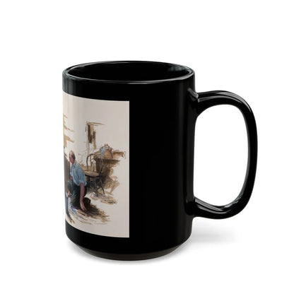 Getting Rid of Evidence, The Saturday Evening Post story illustration - Black Coffee Mug-Go Mug Yourself