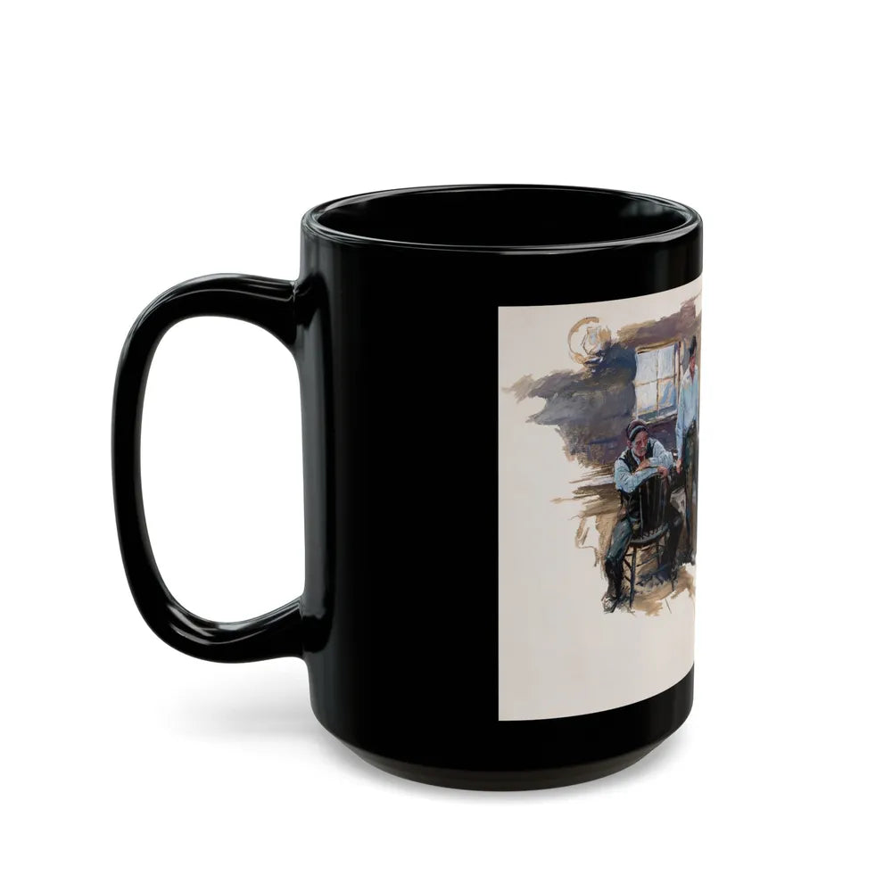 Getting Rid of Evidence, The Saturday Evening Post story illustration - Black Coffee Mug-Go Mug Yourself