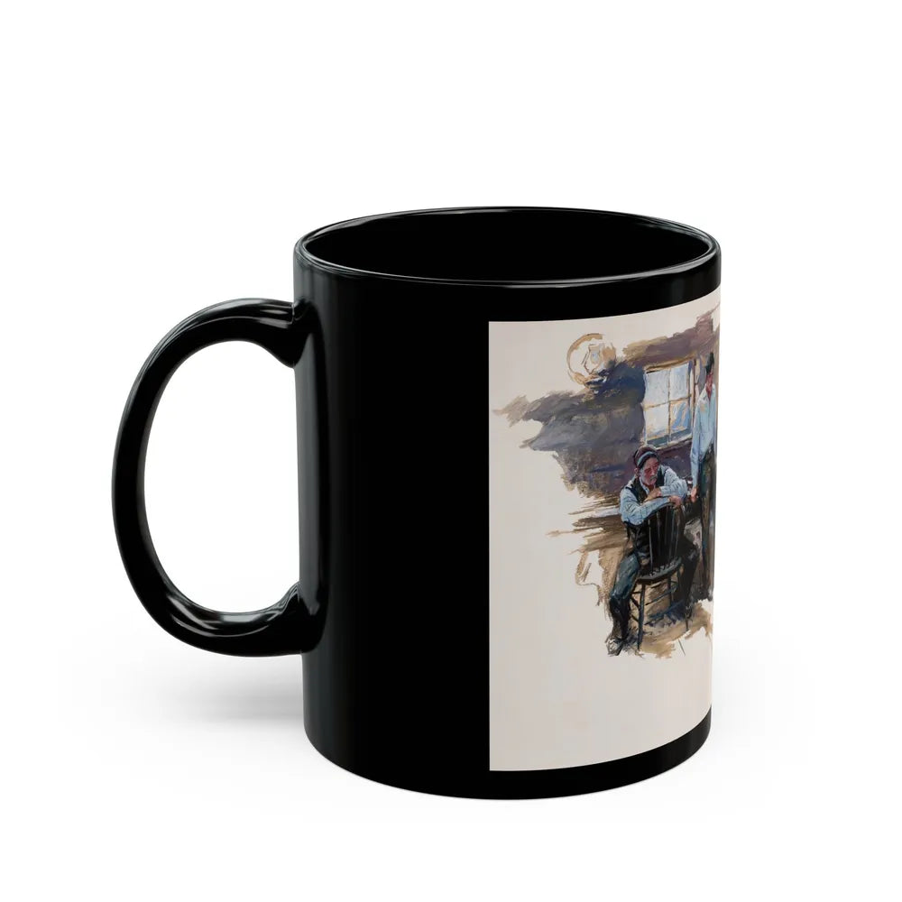 Getting Rid of Evidence, The Saturday Evening Post story illustration - Black Coffee Mug-Go Mug Yourself