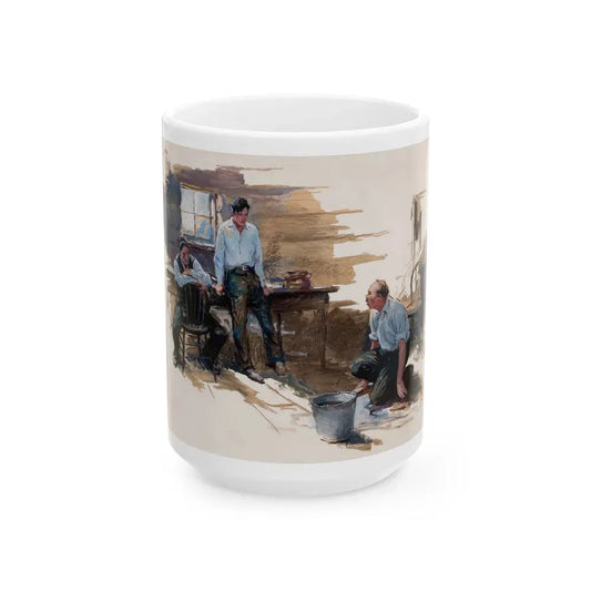 Getting Rid of Evidence, The Saturday Evening Post story illustration - White Coffee Mug 15oz - Go Mug Yourself
