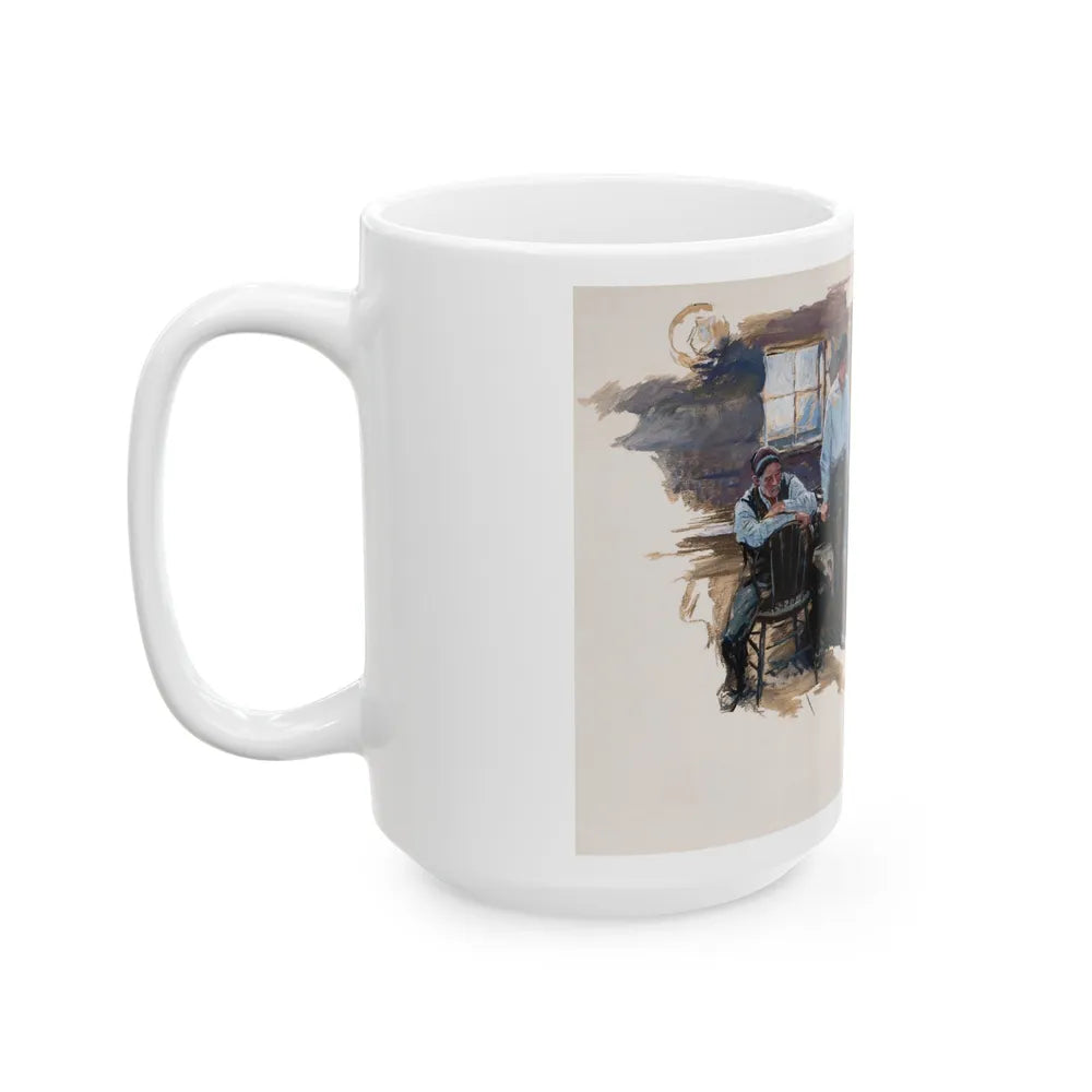 Getting Rid of Evidence, The Saturday Evening Post story illustration - White Coffee Mug-Go Mug Yourself