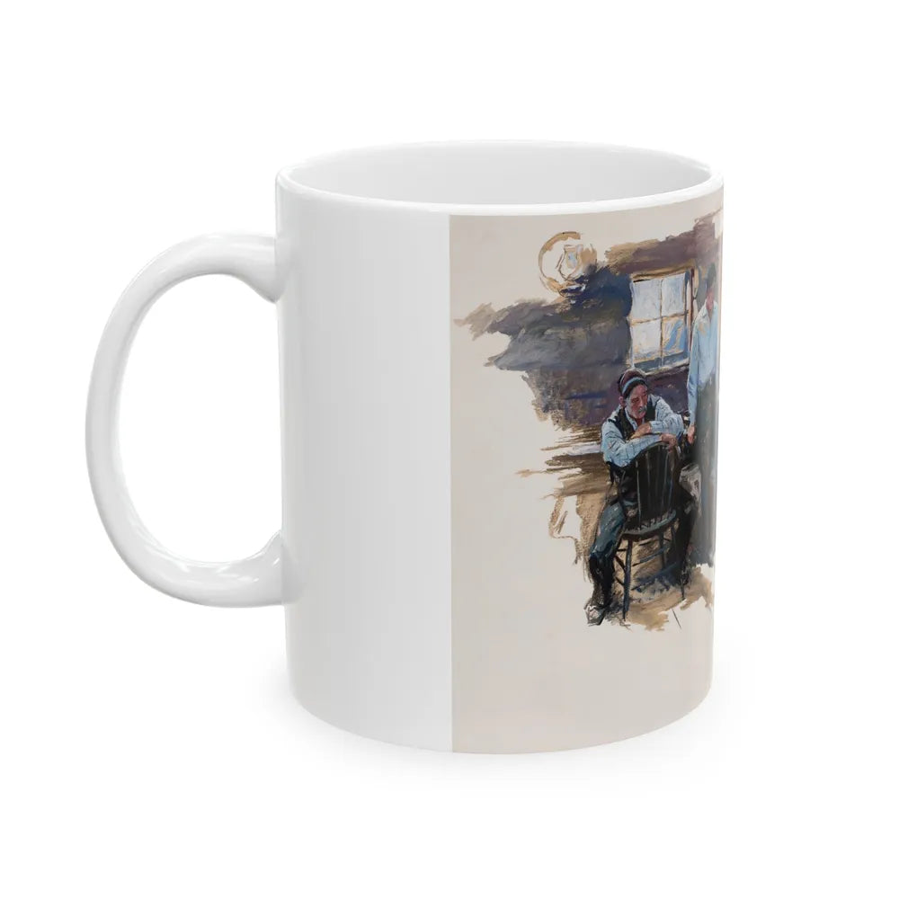 Getting Rid of Evidence, The Saturday Evening Post story illustration - White Coffee Mug-Go Mug Yourself