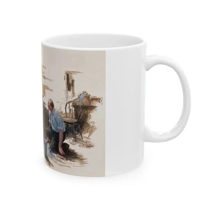 Getting Rid of Evidence, The Saturday Evening Post story illustration - White Coffee Mug - Go Mug Yourself
