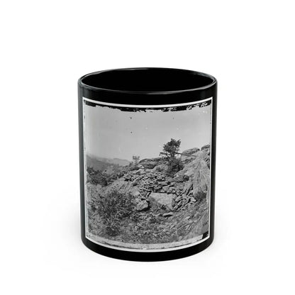 Gettysburg, Pa. Breastworks On Left Wing Of The Federal Line (U.S. Civil War) Black Coffee Mug 11oz - Go Mug Yourself