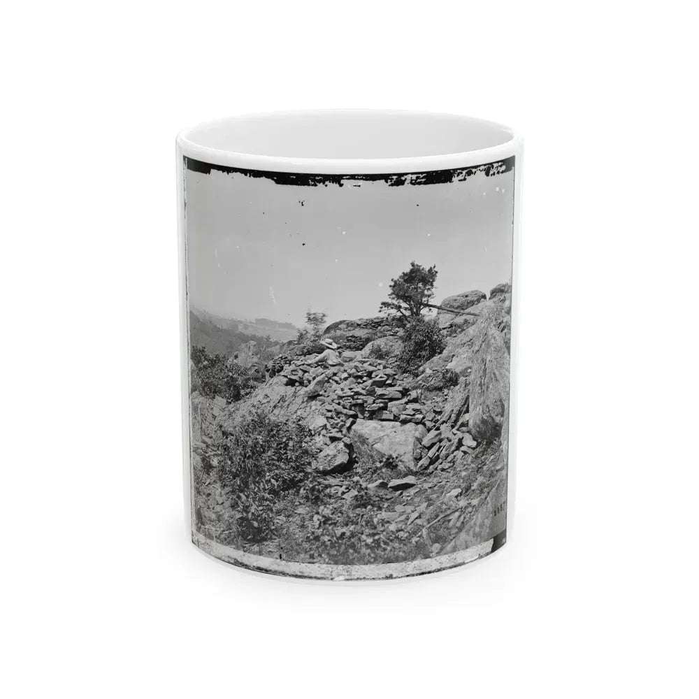 Gettysburg, Pa. Breastworks On Left Wing Of The Federal Line (U.S. Civil War) White Coffee Mug 11oz - Go Mug Yourself