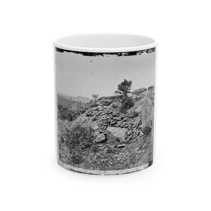 Gettysburg, Pa. Breastworks On Left Wing Of The Federal Line (U.S. Civil War) White Coffee Mug 11oz - Go Mug Yourself