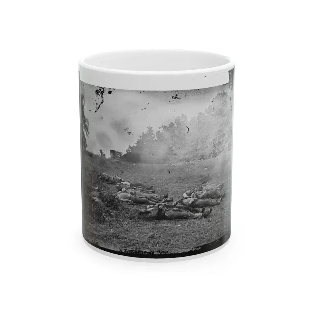 Gettysburg, Pa. Confederate Dead At The Edge Of The Rose Woods, July 5, 1863 (U.S. Civil War) White Coffee Mug 11oz - Go Mug Yourself
