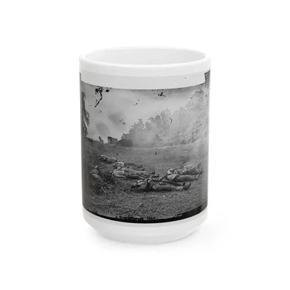 Gettysburg, Pa. Confederate Dead At The Edge Of The Rose Woods, July 5, 1863 (U.S. Civil War) White Coffee Mug 15oz - Go Mug Yourself