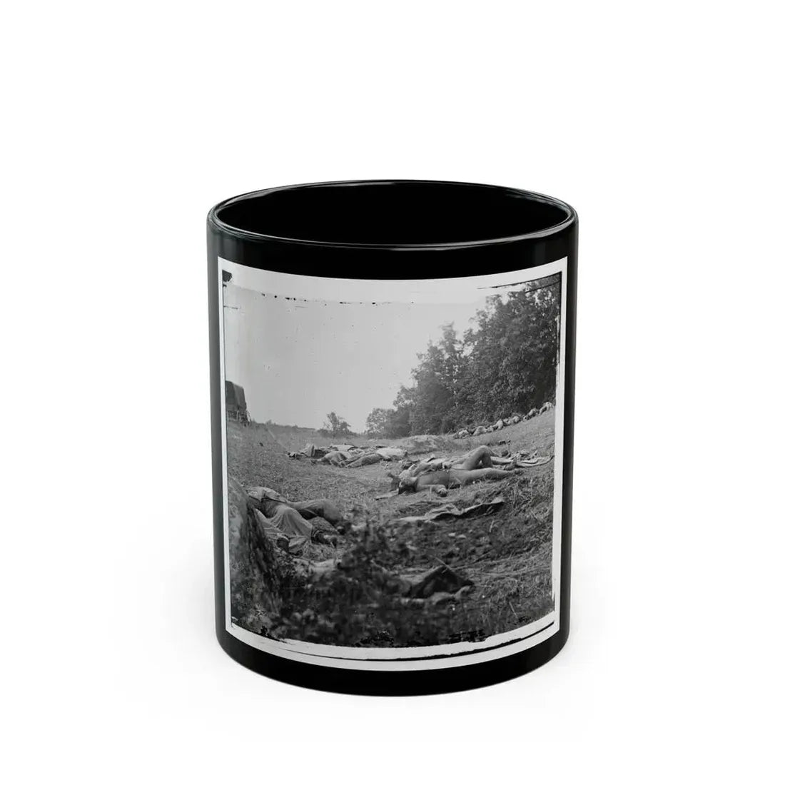 Gettysburg, Pa. Confederate Dead Gathered For Burial At The Edge Of The Rose Woods, July 5, 1863 (U.S. Civil War) Black Coffee Mug 11oz - Go Mug Yourself