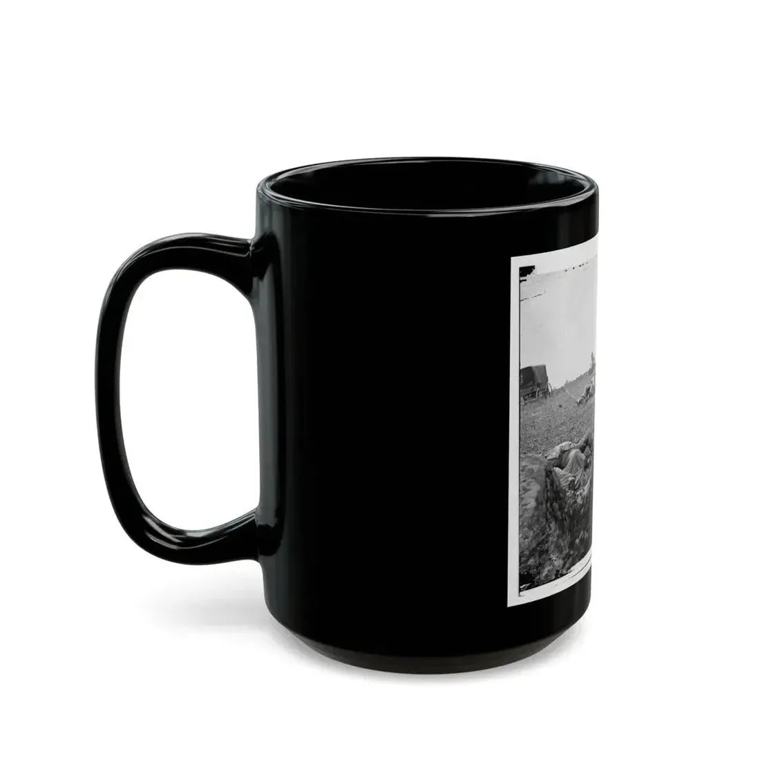 Gettysburg, Pa. Confederate Dead Gathered For Burial At The Edge Of The Rose Woods, July 5, 1863 (U.S. Civil War) Black Coffee Mug - Go Mug Yourself